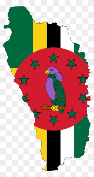 Flag Map Of Dominica Flagartist - Commonwealth Of Dominica Flag Map Clipart