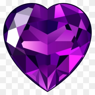 Crystal Clipart Heart - Purple Heart Gem Png Transparent Png