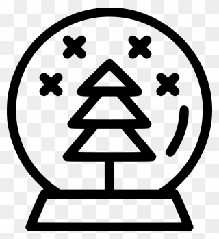 Crystal Ball Gift Snow Tree - Christmas Tree Outline Png Clipart
