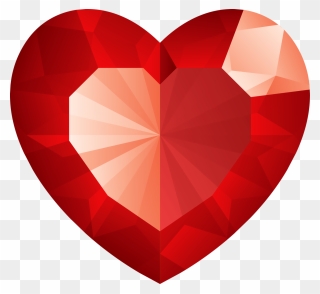 Red Heart Png Image - Diamond Heart Transparent Clipart