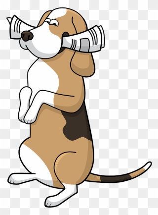 Beagle With A Newspaper Clipart - Dog Illustrations - Png Download
