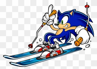 Transparent Ski Clipart - Sonic The Hedgehog Skiing - Png Download
