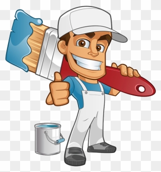 Logo Of Painter Man Cartoon For Dk Bassetts Painting - Painter Clipart Png Transparent Png