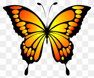 Yellow And Red Butterfly Clipart