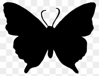 Butterfly Silhouette Clip Art - Butterfly Png Black And White Transparent Png