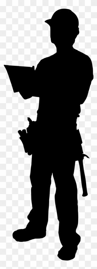 Construction Worker Silhouette Clipart - Png Download