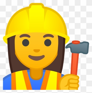 Woman Construction Worker Icon - Female Construction Worker Emoji Clipart