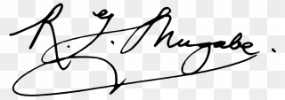 Signature Of Robert Mugabe Clear - Robert Gabriel Mugabe Signature Clipart