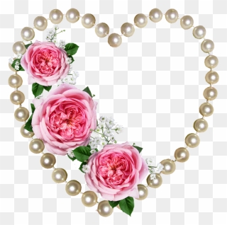 Heart, Pearls, Roses, Decoration - Romantic Good Night Flowers Clipart