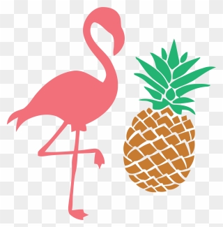Flamingo Svg Pineapple Studio Clip Art - Flamingo And Pineapple Clipart - Png Download