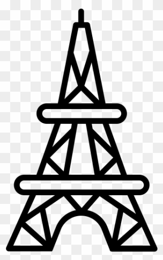 Paris In Jan - Effiel Tower Colouring Page Clipart