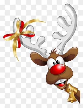 #rudolf #reindeer #peekaboo #christmas - Funny Reindeer Clipart - Png Download