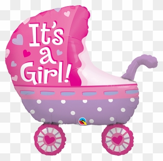 It"s A Girl Baby Stroller - Its A Girl Balloons Clipart