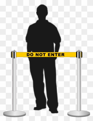 Retractable Belt Stanchion / Airport Barrier With A - Man Shrugging Silhouette Png Clipart
