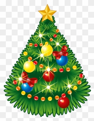 Christmas Tree Star Of Bethlehem Tree-topper Clip Art - Christmas Tree With Star Clipart - Png Download