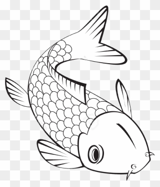 Pond Fish Coloring Pages Clipart