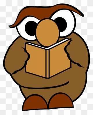 Reading Owl Clipart - Animasi Buku Png Transparent Png