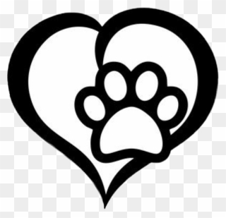 #heart #dog #pawprint #silhouette Clipart
