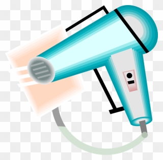 Vector Illustration Of Portable Electric Hair Dryer Clipart
