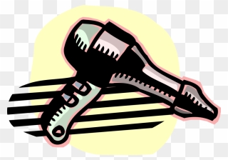 Vector Illustration Of Personal Grooming Portable Hair - Hairdryer Hot Gun Vector Clipart