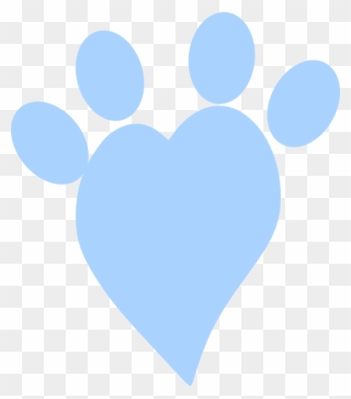 Blue Heart Paw Clip Art At Clker - Heart - Png Download