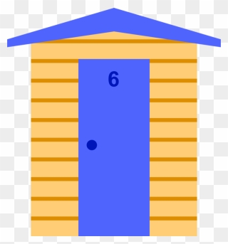 Blue,shed,square - Beach Clipart