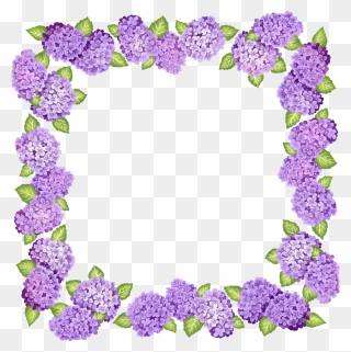 Cute Transparent Purple Flowers Frame - Frame Border For Flower Clipart