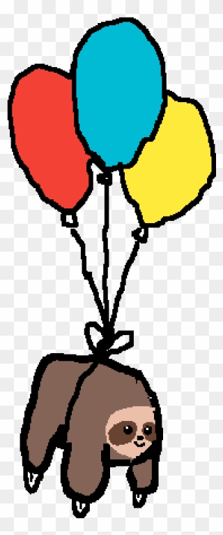 Animal Floating On Balloons Cartoon Clipart