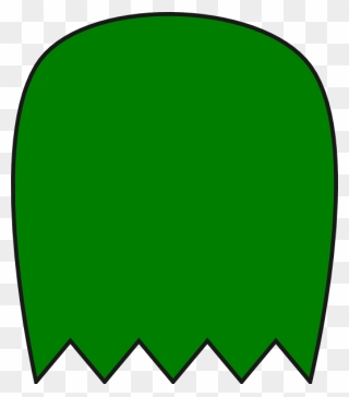 Green Pacman Ghost Svg Clip Arts - Pacman Ghost No Eyes - Png Download