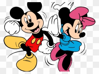 Mickey Mouse Clipart Dancing - Mickey Mouse And Minnie Drawing - Png Download