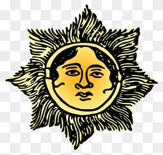 Free Clipart Of A Sun Face - Sol Con Cara A Color - Png Download