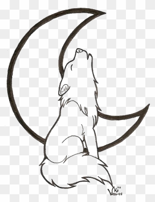 glowing wolf  howling wolf coloring page clipart 682696