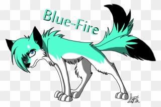 Blue Fire By Flame Expression On Clipart Library - Wolf Dragon With Blue Fire And Wolf Ears - Png Download