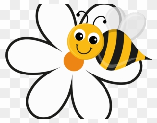 Bee And Flower Illustration Clipart