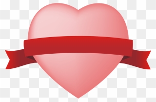 Heart Ribbon Clipart - Heart - Png Download