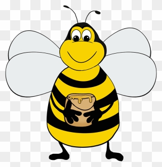 Bee With Honey Clipart - Honeybee - Png Download