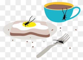 Cockroach Infestation In A Kitchen - Dish Clipart