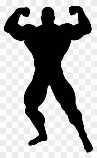 Bodybuilder Silhouette Png - Muscle Man Silhouette Png Clipart