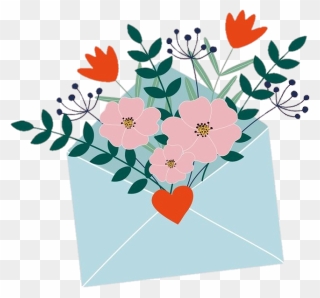 #flowers #mail #post #blue #flower #flowers #письмо - Letter Clipart