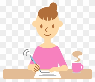 Woman Writing Letter Clipart - Illustration - Png Download