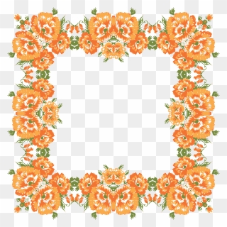 Watercolor Flower Wreath Clipart Clip Art Royalty Free - Orange Flower Wreath Transparent Background - Png Download