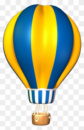 Blue And Yellow Air Balloons Clipart Png Transparent Png