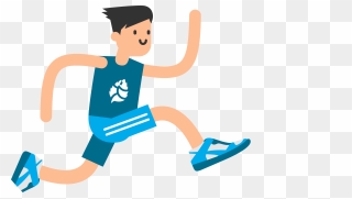 Clipart Sports Long Jump - Kid Running Transparent Background - Png Download