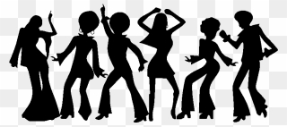 Sticker Silhouettes Danseurs Disco - Dancing Silhouette Disco Png Clipart