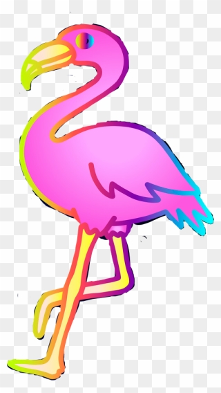 #flamingo #flamingosticker #colorfulflamingo #rainbow - Greater Flamingo Clipart