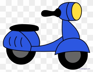 Motor Scooter Blue Clip Art - Moped Clipart - Png Download