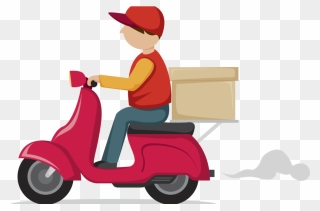 Scooter Clipart Delivery Scooter - Delivery Clipart - Png Download