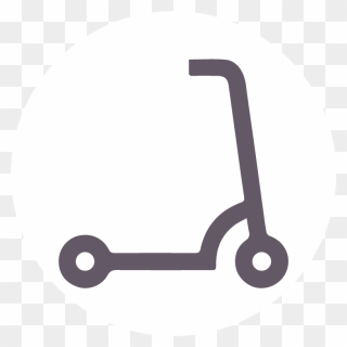 An Orange Icon Of A Scooter - Circle Clipart