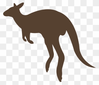 Kangaroo Outline Brown Clipart