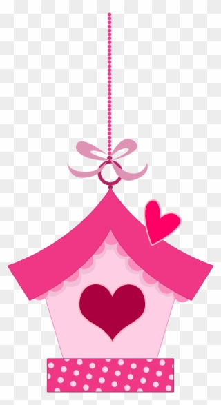 Pink In Love Birds Clipart - Topo De Bolo Jardim Encantado Para Imprimir - Png Download